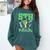 5th Grade Graduate Dinosaur Dab Graduation School Comfort Colors Sweatshirt Blue Spruce