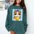 Bulldog Anime Pup Graduation Comfort Colors Sweatshirt Blue Spruce