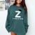 Class Of 2018 Last Name Letter Z Graduation Comfort Colors Sweatshirt Blue Spruce