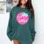 Class Of 2024 Senior Pink Retro Classic Girl Grad Graduation Comfort Colors Sweatshirt Blue Spruce