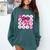 Class Of 2026 Senior Coquette Pink Bow Graduation Family Premium Tri-Blend Comfort Colors Sweatshirt Blue Spruce