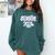 Coquette Senior-Class Of 2026 Preppy Graduation Graduate Comfort Colors Sweatshirt Blue Spruce