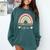 Cosmetology Instructor Cosmetologist Graduation Rainbow Comfort Colors Sweatshirt Blue Spruce