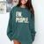 EW People Introvert Sarcastic Graphic Style Comfort Colors Sweatshirt Blue Spruce