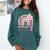 Fun Happy Last Day Of School Girl Student Graduation Rainbow Comfort Colors Sweatshirt Blue Spruce