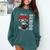 Fun Trendy UFO Sloth Graduation Class Of 2024 Senior Comfort Colors Sweatshirt Blue Spruce