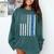 Funny Class Of 2021 American Flag Senior Graduation Comfort Colors Sweatshirt Blue Spruce