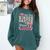 Girls Little Miss Kindergarten Grad 2025 Coquette Graduation Comfort Colors Sweatshirt Blue Spruce