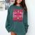 Graduate 2025 For Senior 2025 Graduation Coquette Pink Bow Comfort Colors Sweatshirt Blue Spruce