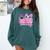Graduation 2027 Senior 2027 Class Of 2027 Coquette Pink Girl Comfort Colors Sweatshirt Blue Spruce