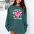 Happy Last Day Of School Coquette Bow Graduation Girls Kids Comfort Colors Sweatshirt Blue Spruce