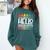 Hello Kindergarten First Day Back To School Graduation Comfort Colors Sweatshirt Blue Spruce