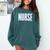 Nurse Glitch Aesthetic Graduation Nurse Glitch Graphic Art Comfort Colors Sweatshirt Blue Spruce