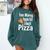Pizza Lover Saying Introvert Anti Social Humor Foodie Comfort Colors Sweatshirt Blue Spruce