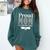 Proud Mom Of a 2024 Graduate Mama Checkered Graduation Comfort Colors Sweatshirt Blue Spruce
