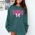 Retro Senior 2026 Class Of 2026 Coquette Pink Bow Graduation Comfort Colors Sweatshirt Blue Spruce