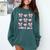 Senior 2025 Coquette Pink Bow Class Of 2025 Graduation Girls Comfort Colors Sweatshirt Blue Spruce