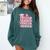 Senior 2026 Class Of 2026 Cute Coquette Pink Bow Graduation Comfort Colors Sweatshirt Blue Spruce