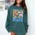 Senior 2026 Retro Groovy Flowers Graduation Comfort Colors Sweatshirt Blue Spruce