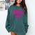 Senior Class Of 2026 Coquette Pink Bow Graduation 2026 Comfort Colors Sweatshirt Blue Spruce