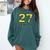 Senior Class Of 2027 Graduation Yellow And Blue On The Back Premium Tri-Blend Comfort Colors Sweatshirt Blue Spruce