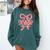 Senior Twenty Twenty-Six Coquette Graduation Class Of 2026 Comfort Colors Sweatshirt Blue Spruce