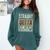 Straight Outta Cosmetology School Leopard Graduation Comfort Colors Sweatshirt Blue Spruce