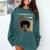 Unapologetically MSW-Ish Student Graduation Afro Comfort Colors Sweatshirt Blue Spruce