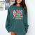 100th Day Of School Teacher Women Floral Books Comfort Colors Sweatshirt Chalky Mint