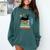 Cat And Books Retro Midcentury Mid Century Aesthetic Comfort Colors Sweatshirt Chalky Mint