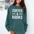 Coffee & Books Lover Coffee And Books Comfort Colors Sweatshirt Chalky Mint