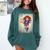 The Crimson Crescent 90s Retro Comic Book Superheroine Art Comfort Colors Sweatshirt Chalky Mint