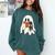 Cute Ghost Cat Reading Book Spooky Season Halloween Costume Comfort Colors Sweatshirt Chalky Mint