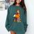 Fox Books Read Reading Librarian America Men Women Kids Comfort Colors Sweatshirt Chalky Mint