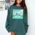 Frutiger Aero Y2k Aesthetic Palm Trees Cyber Beach World Comfort Colors Sweatshirt Chalky Mint