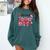 HUGvyn One Loved Teacher Valentine Book Heart Reading Bow Comfort Colors Sweatshirt Chalky Mint