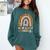 Leopard Teacher Wild About Reading Books Reader Librarian Comfort Colors Sweatshirt Chalky Mint