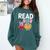 Pig Elephant Reading Cute Book Lover Bookworm Boys Girls Kid Comfort Colors Sweatshirt Chalky Mint