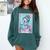The Reader Retro Reading Skeleton Books Flowers Tarot Card Comfort Colors Sweatshirt Chalky Mint