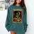 The Reader Tarot Card Book Lover Skeleton Art Goth Style Comfort Colors Sweatshirt Chalky Mint