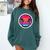 Retro 80s Synthwave Sunset & Palm Trees Retro Nostalgia 80s Comfort Colors Sweatshirt Chalky Mint