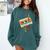 Retro Cassette Tape & Pencil Rewind Nostalgia Party 80s 90s Comfort Colors Sweatshirt Chalky Mint
