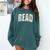 Retro Read Floral Reading Bookworm Librarian Book Lover Comfort Colors Sweatshirt Chalky Mint