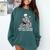 Skeleton Reading Book Anxious Stressed True Crime Obsessed Comfort Colors Sweatshirt Chalky Mint