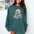 Skull Books Flowers Goth Reader Grunge Dark Alt Aesthetic Comfort Colors Sweatshirt Chalky Mint