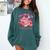 Valentine All Booked Book Coffee Coquette Bow Girl Women Comfort Colors Sweatshirt Chalky Mint