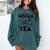 Women's Fueled By Books And Tea Book Lover Bookworm Reading Books Comfort Colors Sweatshirt Chalky Mint
