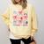 100 Days Of School Coquette Bow School Bus Pencil Books Comfort Colors Sweatshirt Blue Spruce