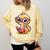 Adorable Book Lover Ostrich With Reading Glasses Cute Comfort Colors Sweatshirt Blue Spruce