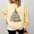Book Christmas Tree For Librarians Book Lovers Comfort Colors Sweatshirt Blue Spruce